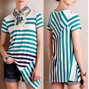 Anthropologie Little Yellow Button Stripescope Tee Small